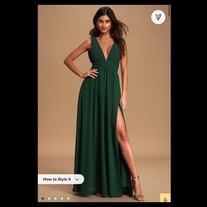 Heavenly Hues Forest Green Maxi Dress size medium